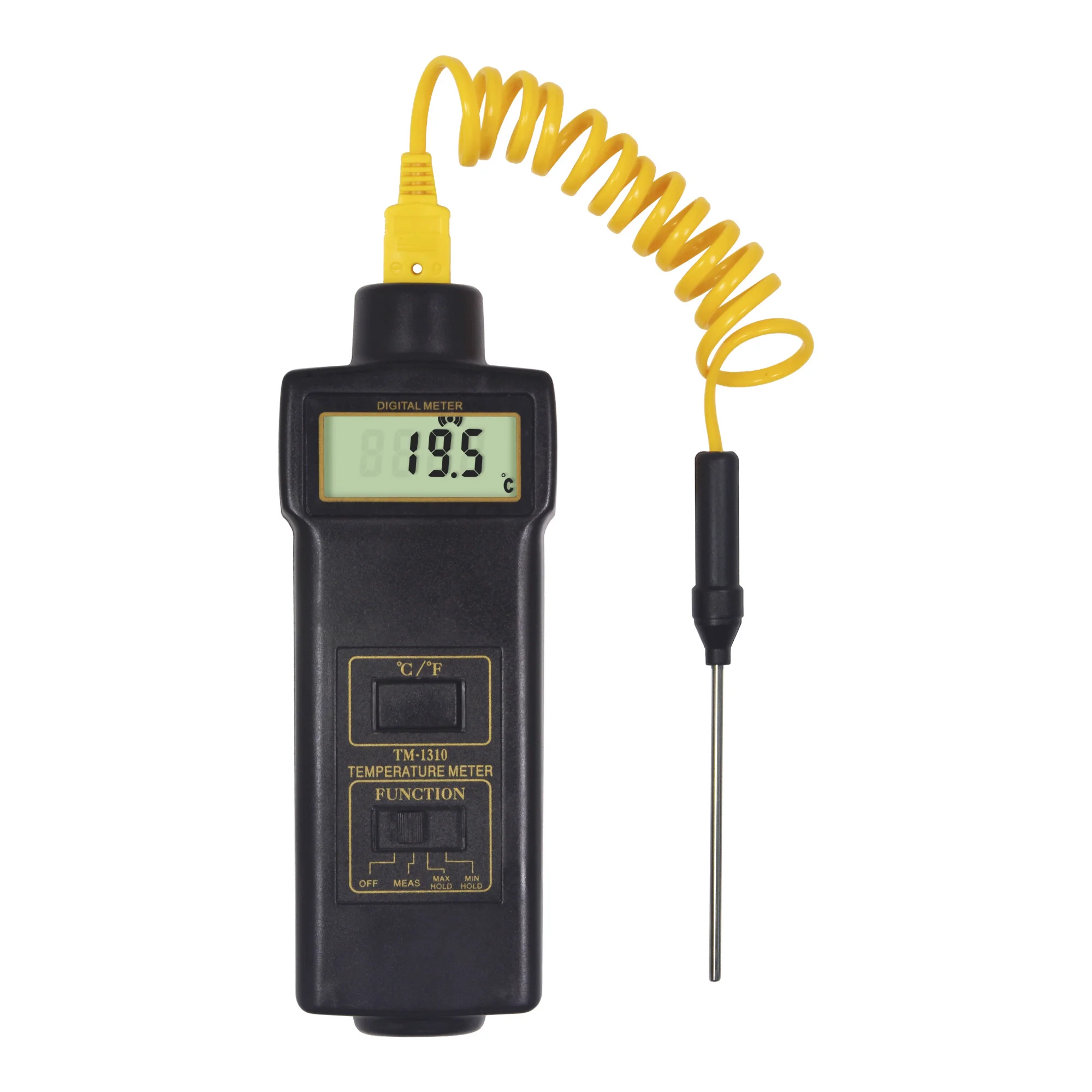 

Temperature Meter TM-1310 -50°C~1300°CUsed to measure the temprature of liquids, gases, solids and surface temperature