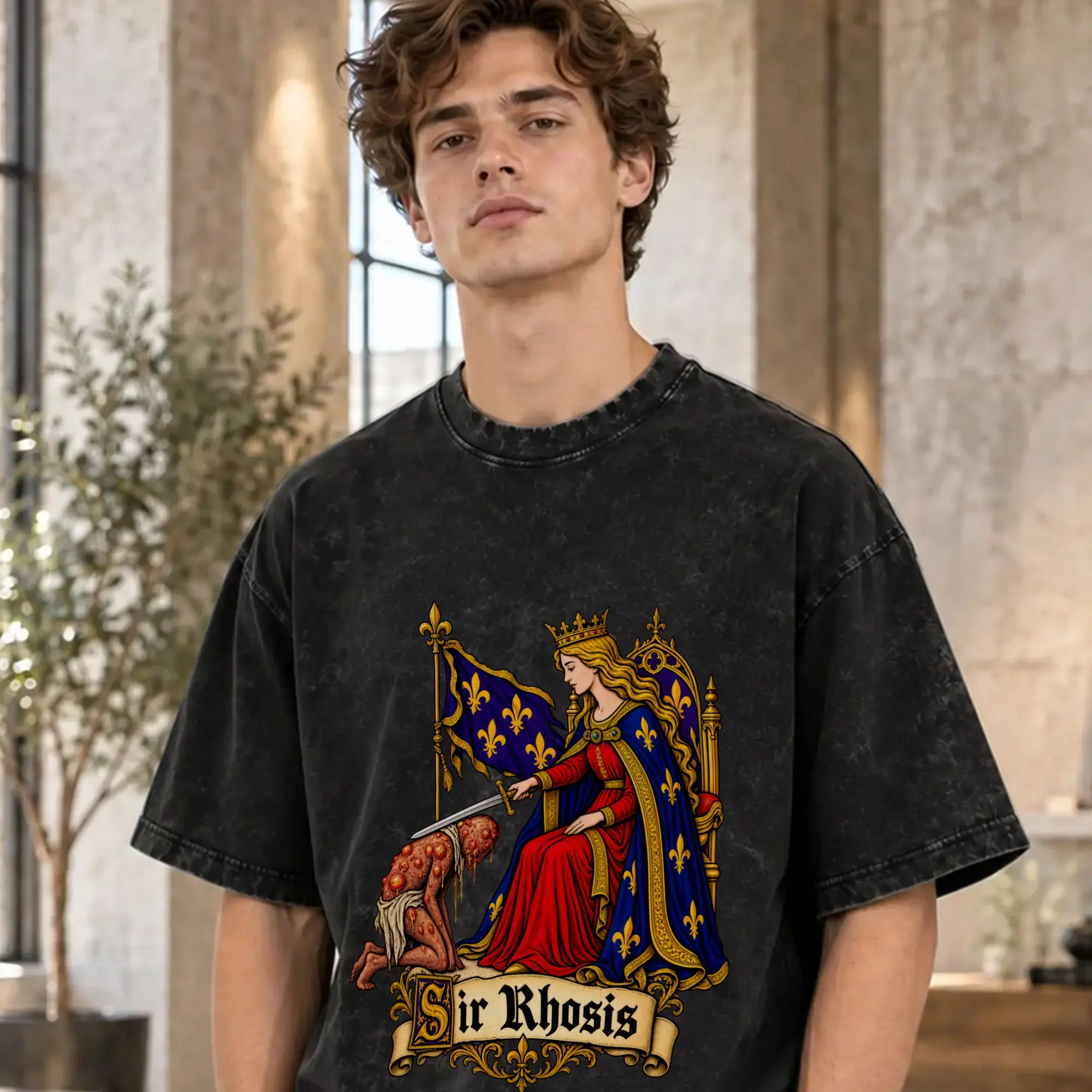 Man T Shirt Sir Rhosis Funny Gen Z   Washed T-Shirts Harajuku  Beach Tees Streetwear Print Cotton Clothing Gift Idea