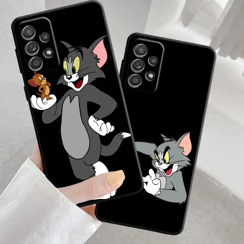 Phone Case for Samsung A12 A52 A14 A53 A71 A72 A11 A21 A33 A50 A70 Silicone Cover Tom And Jerry Demons And Angel