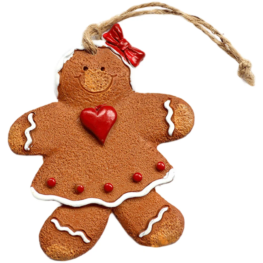 

Christmas Tree Hanging Ornament Made from Resin with Hand Painted Holiday Cookie Person for Seasonal Decoration