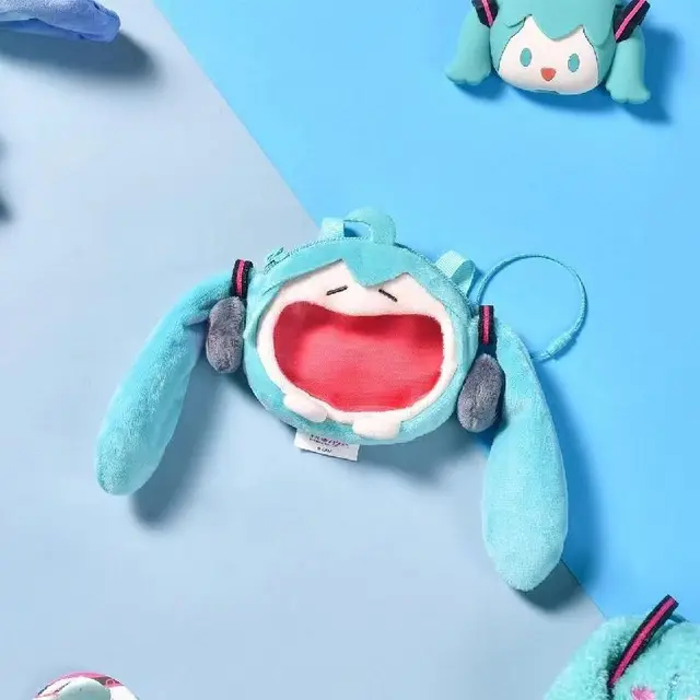 10X9CM Nowa wersja Anime Hatsune Miku Q Kawaii Figurka Wielofunkcyjna pluszowa mini torba na słuchawki kieszonkowa portmonetka Prezenty