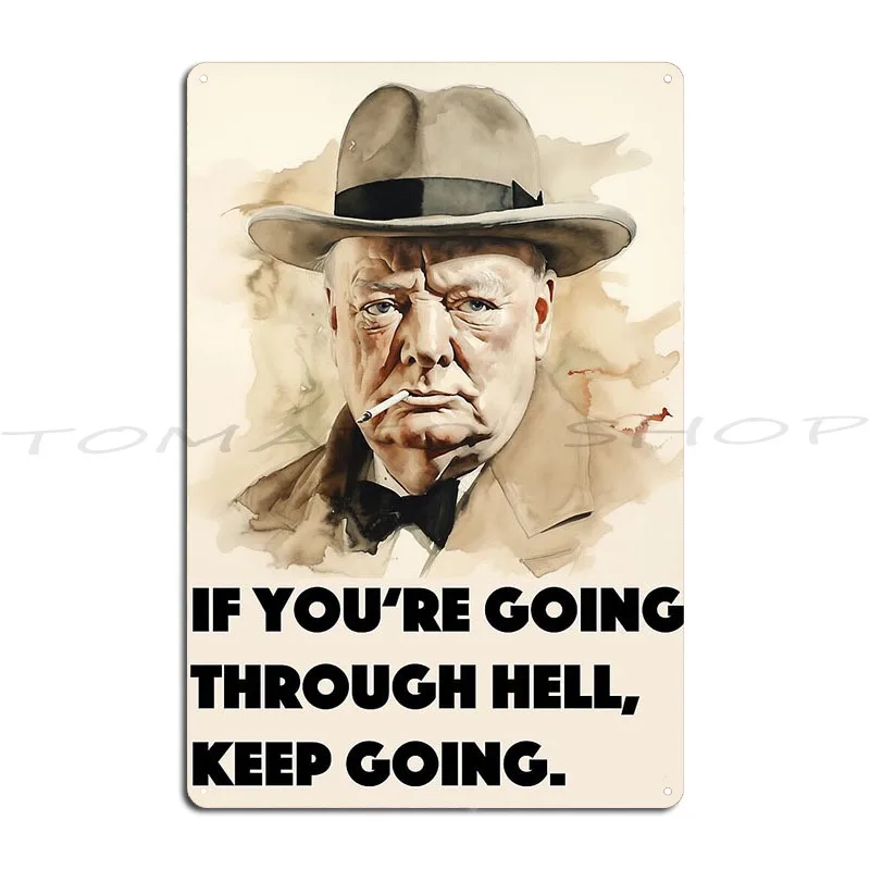 Winston Churchill Effort Inspirational Quote  Metal Sign Wall Mural Wall Plaque Party Garage Plaques printed  Tin Sign Poster