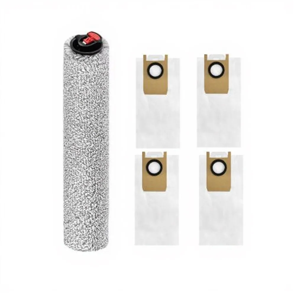 Roller Brush and Dust Bag Kit for Eufy S1 for Pro Robot Vacuum 1 for High Density Microfiber Roller + 4 Fine Particle Bags