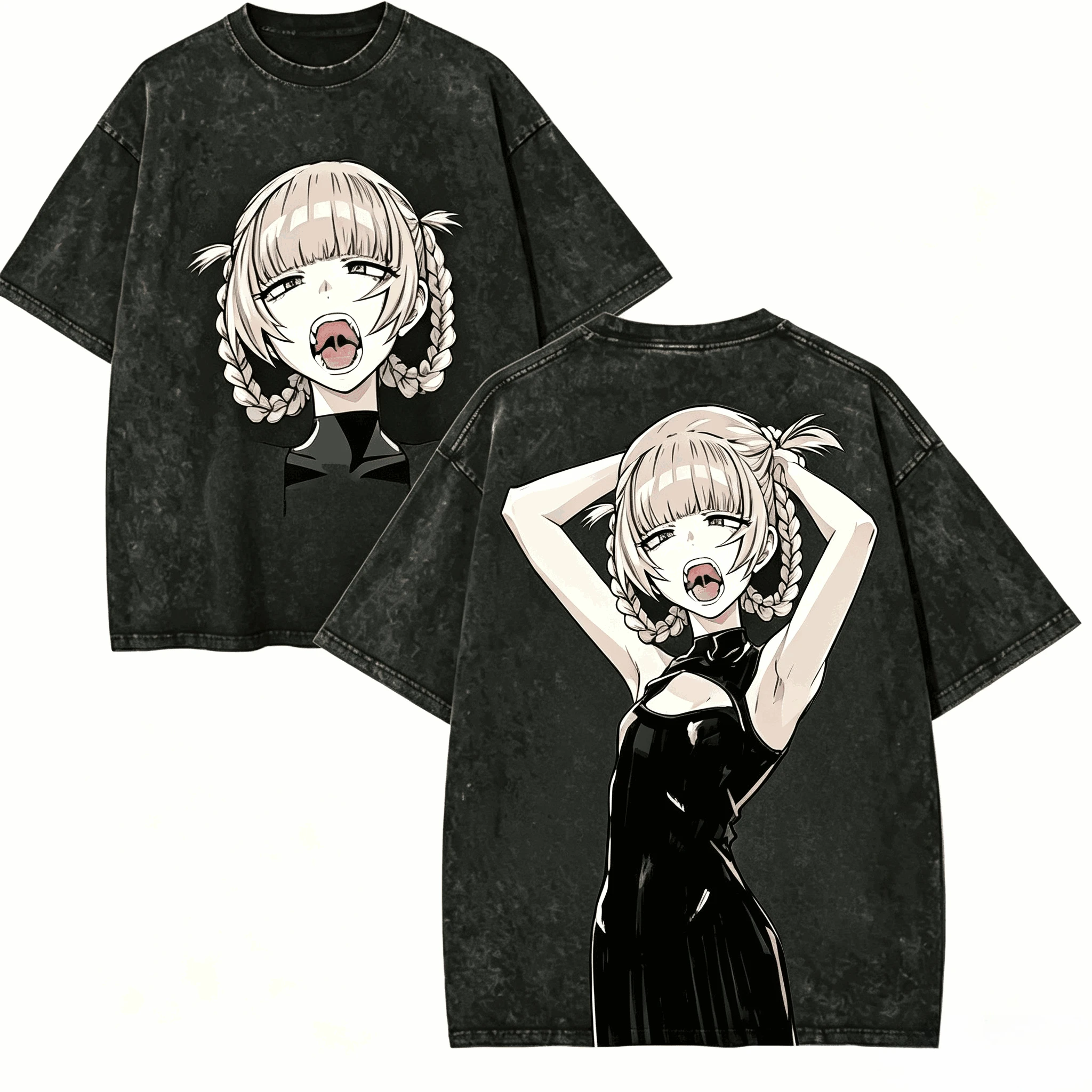 2026 Summer Hot Sale Anime Call Of The Night Nazuna Nanakusa Washed T-shirt Harajuku Oversized Unisex Loose Streetwear T-shirt