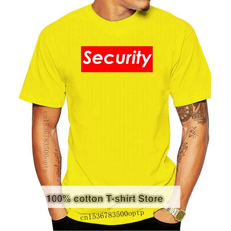 Security Men T-Shirts Black Imprinted