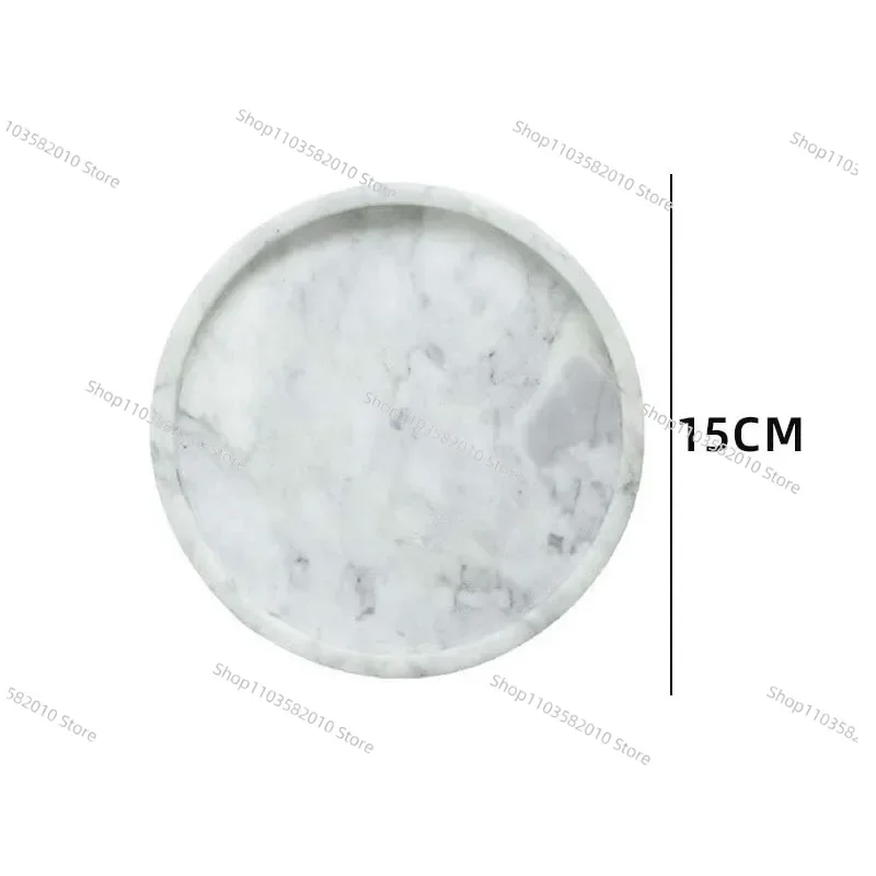 Nordic Ins Style Black & White Natural Marble Tray, Grooved Display for Home Jewelry & Cosmetics
