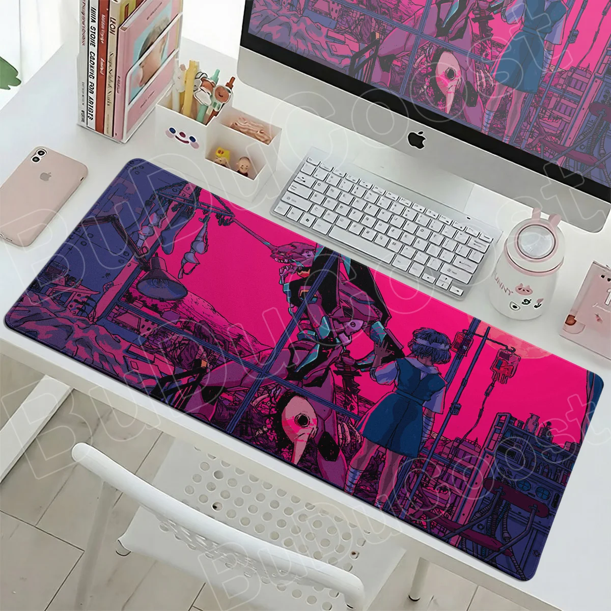 Cute Anime Girl Ayanami Rei Mouse Pad Lock Edge HD Print Evangelion Gamer Keyboard Office Deskmat Home Bedroom Decoration Carpet