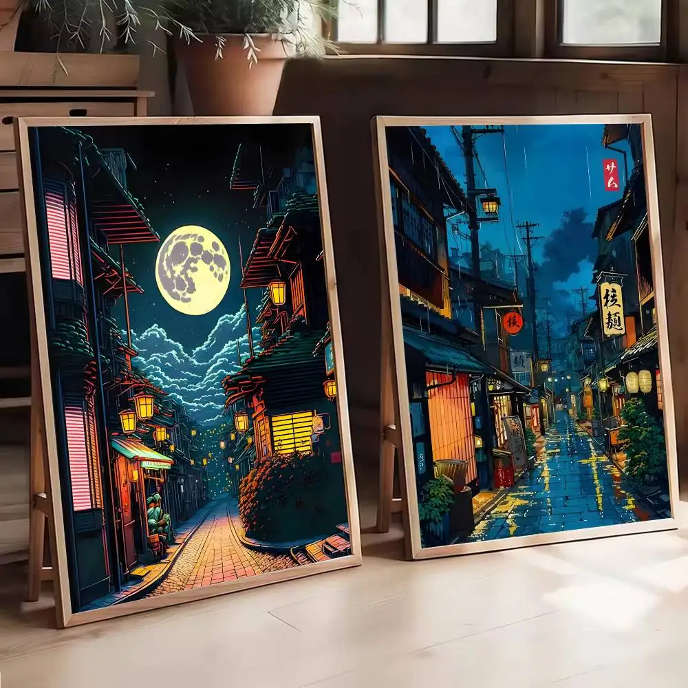 Póster de dibujos animados de casa de té de Tokio japonés, arte autoadhesivo, pegatina de papel impermeable, decoración de pared de habitación, cafetería, Bar