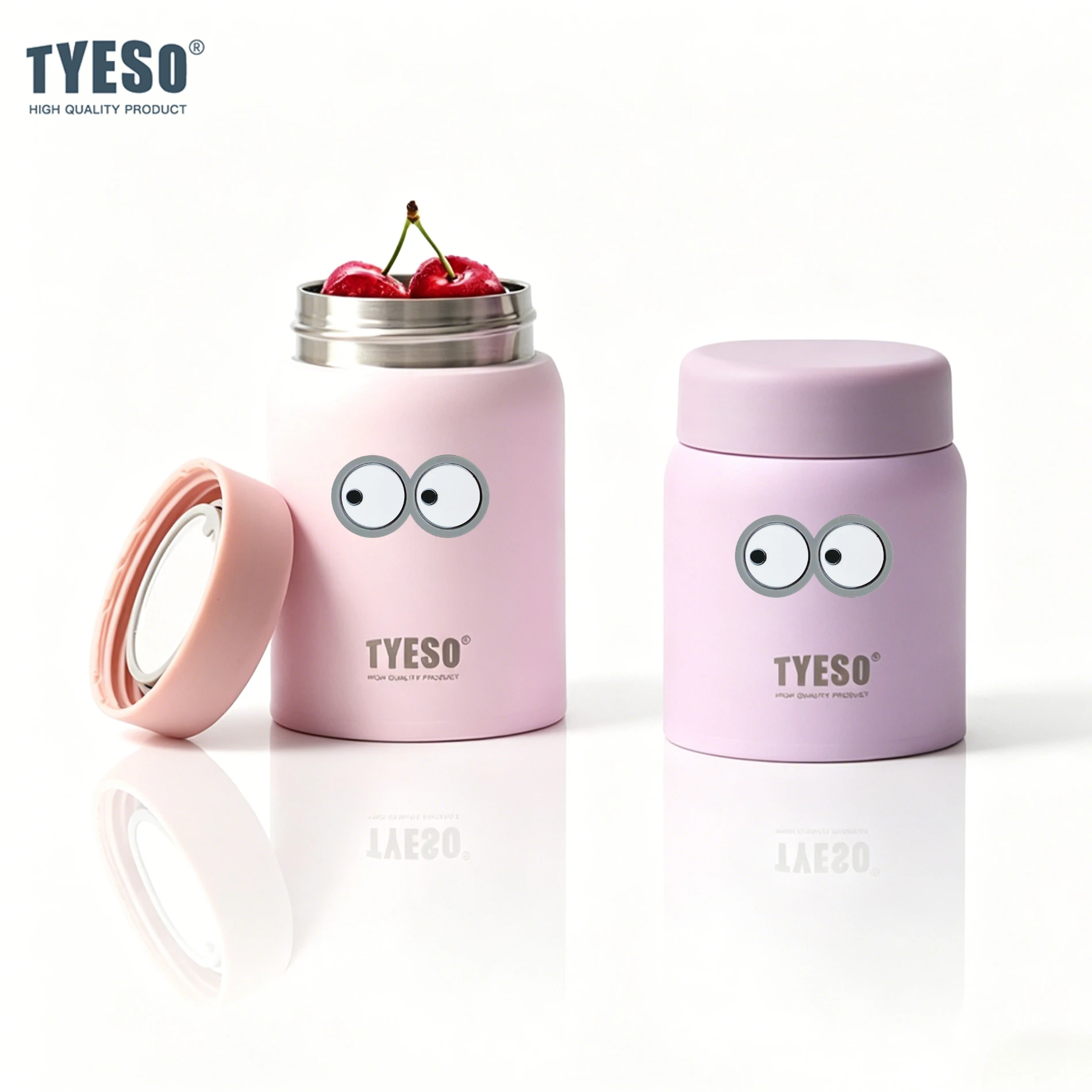 Tyeso 280ml Thermos Compatto con Design a Occhio, Tazza Termica in Acciaio Inox Opaco, Elegante, Antigoccia, Portatile, Ideale per Spazi Ridotti