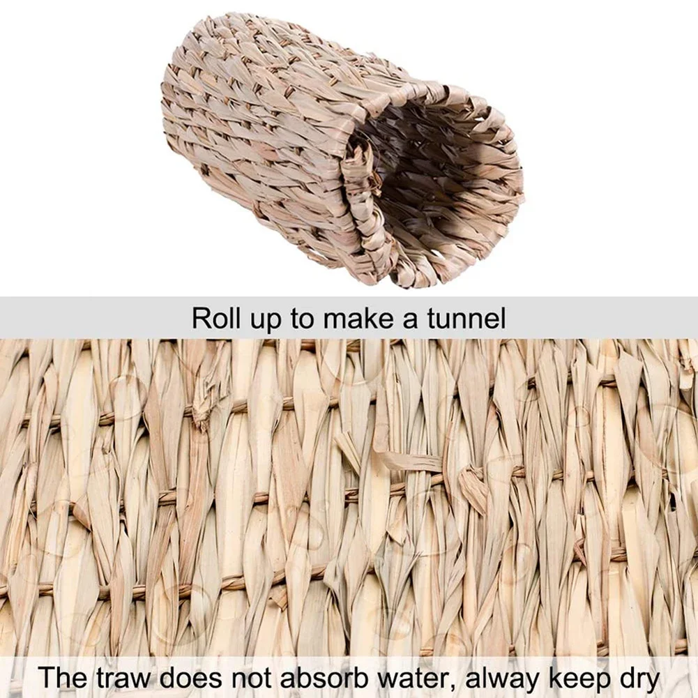 Pet Grass Mat Rabbits Bunny Mat Natural Straw Bedding Resting Cage Mat For Guinea Pig Parrot Chinchilla Hamster Rat