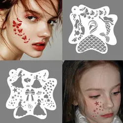Face Paint Stencils Professional Body Art Paint Stencils Reusable for Adults Kids Easily Use Templates for Parties Makeup Tools