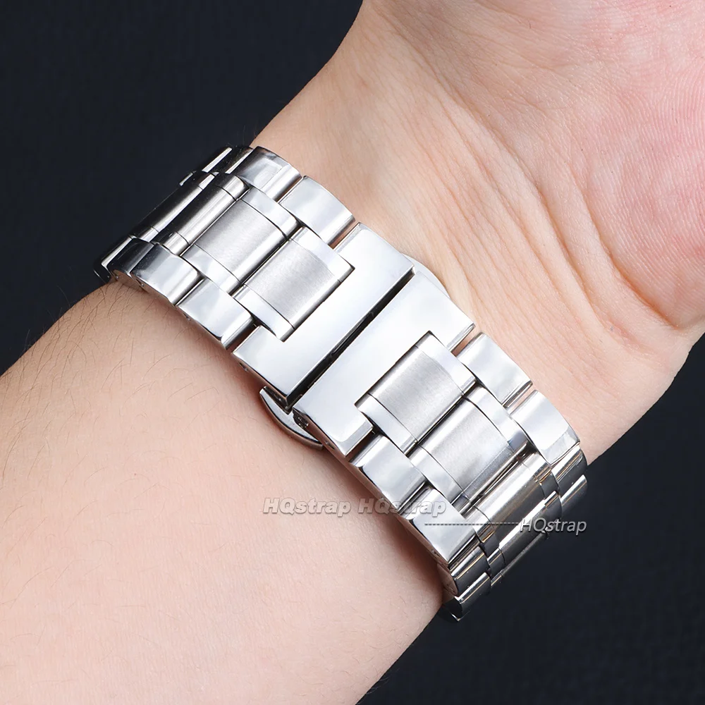 Gebogenes Edelstahl-Uhrenarmband 12/14/16/17/18/19/20/21/22/23/24mm Armband mit Schmetterlingsverschluss für Damen und Herren Universelles Band – Detail 10