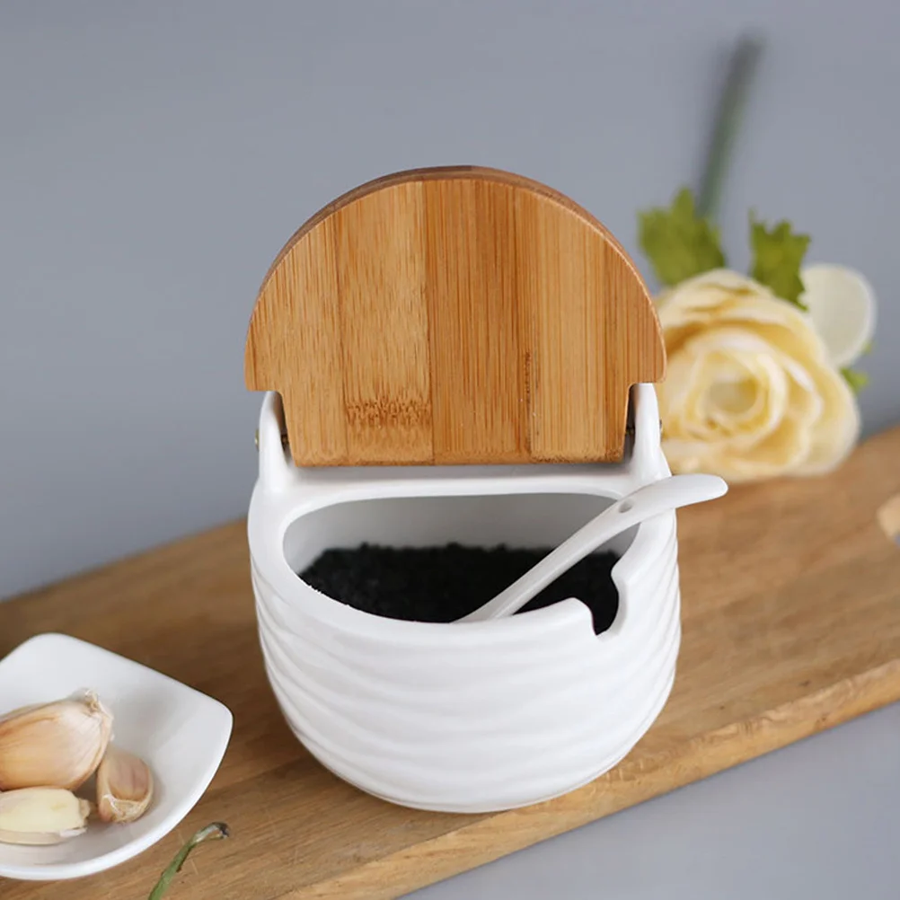 

Condiment Can Space Saving Ceramic Cruet for Kitchen Use Multi Purpose Seasoning Keeper Medicine Storage Container Airtight