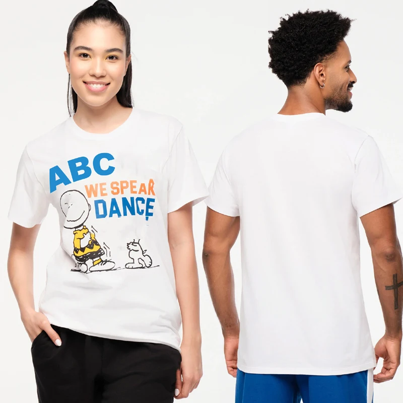 ABCDE Yoga Dancing Group Men and Women Cotton Short-sleeved T-shirt Gradient Tie-dye New Style