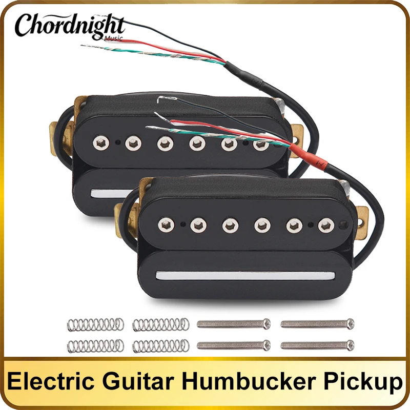 Electric Guitar Humbucker Blade/Hex Screw Adjusting Dual Coil Guitar Pickup with 4 Conduct Cable/Coil Splitting Black