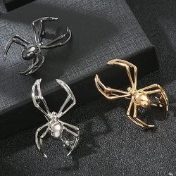 Punk Spider Shaped Brooch for Men Women Vintage Insect Brooches Pins Jewelry Accessories Party Gifts 2024 Trend Gothic Decor