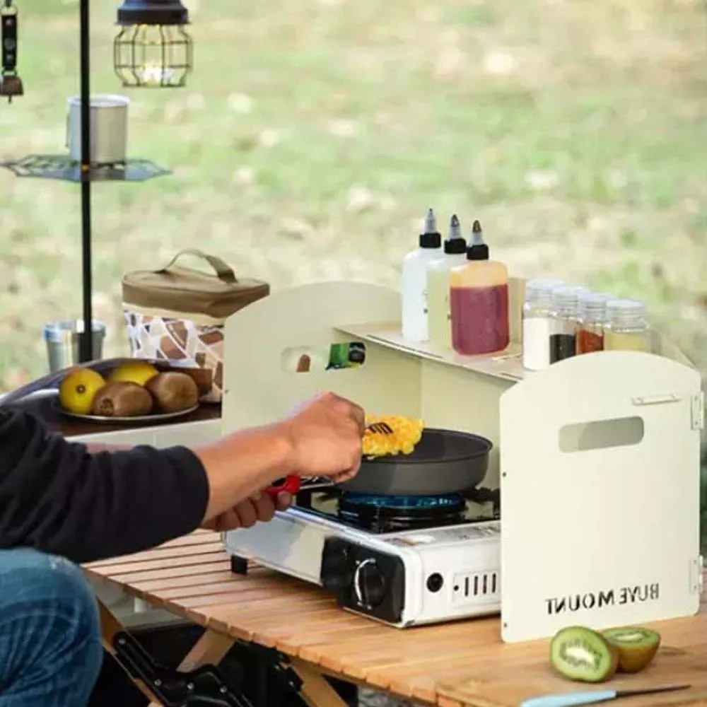 

Tea Stove Windproof Stove Wind Shield Tri-fold Large Cookware Windshield Durable Steel Cooker Wind Protection Household