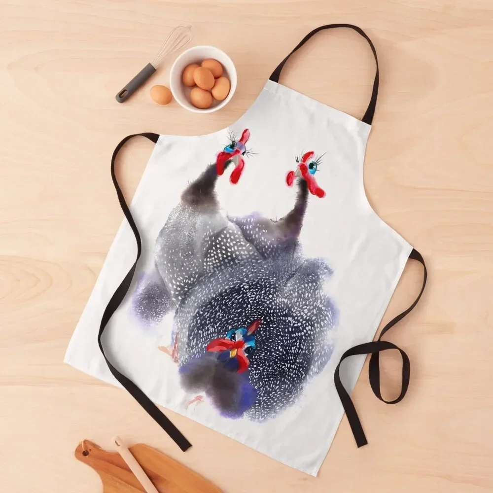 

Three Guinea fowl birds Apron Hairdressing Hairdresser Accessories Kitchen Kawaii Accessories Smock for hairdressing Apron