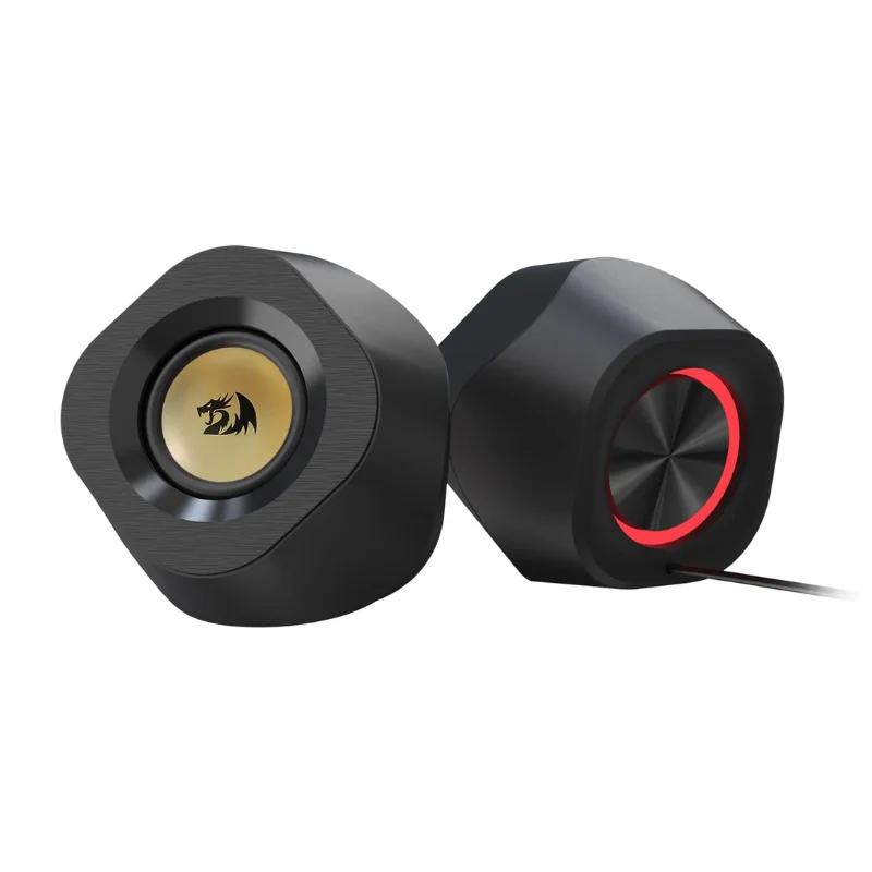 Redragon GS590 Wireless RGB Desktop Speakers 2.0 PC Computer Stereo Speaker BT 5.0/AUX/USB Mode Backlight Enhanced Bass