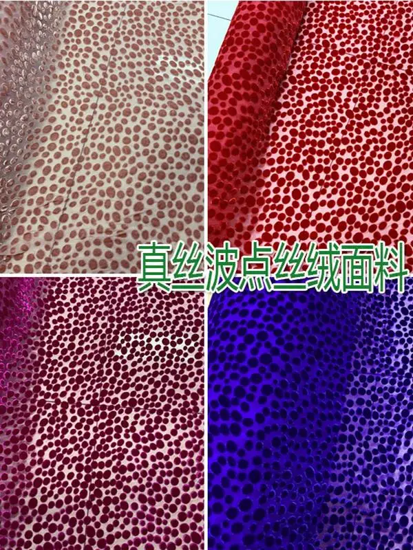 Abito trasparente a pois in tessuto di velluto reale di fascia alta Cheongsam Abbigliamento in pizzo