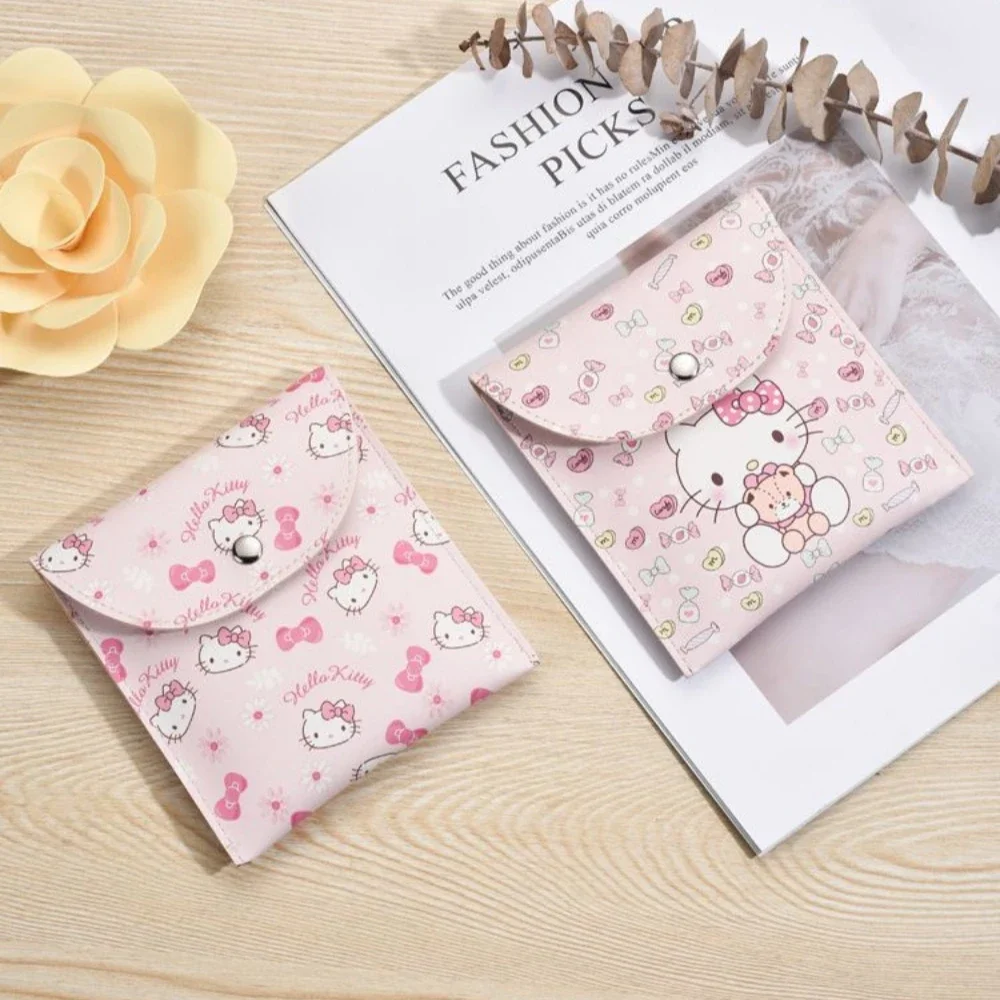 Serviette Hygiénique Portable Hello Kitty pour Fille, Périphérique de Dessin Animé, Accessoire Kawaii, Cadeau pour Étudiante