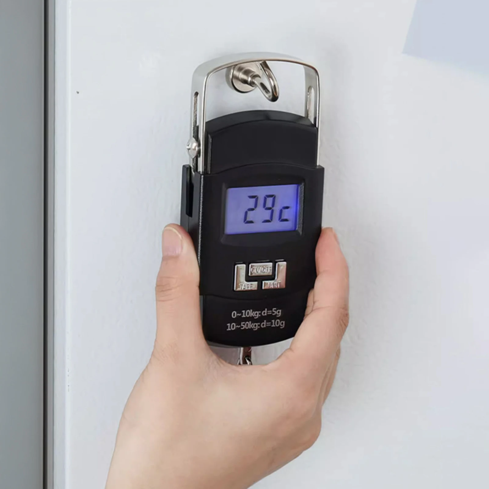 

LCD Electronic Balance Digital Fishing Hook Hanging Scale 110 Pound/50 Killogram with 2 AAA Batteries SDI99