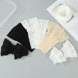 Detachable Fake Sleeves Spring Autumn Wild Sweater Decorative Sleeves Lace Ruffles Elbow Sleeve Cuff universal Fake Cuff