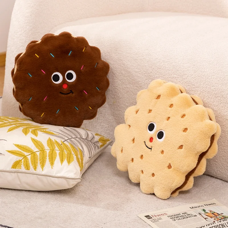 Cartoon Sandwich Biscuit Pluche Kussen Schattige Bank Stoel Kussen Gevulde Simulatie Chocolade Oreo Koekjes Speelgoed Interieur Kids Cadeau