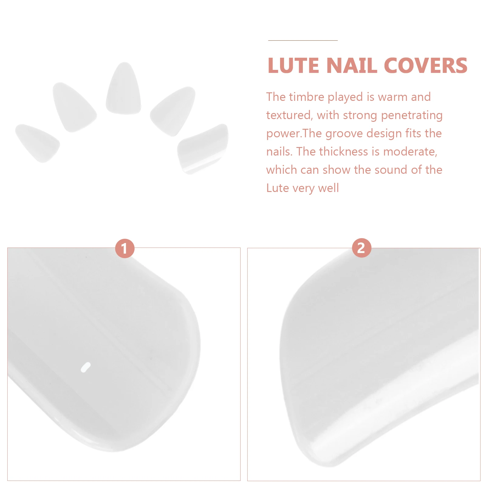 

5Pcs Premium Lute Nails Durable Smooth Edges Easy Sound Accessories Lute Nails Finger Nail Protectors
