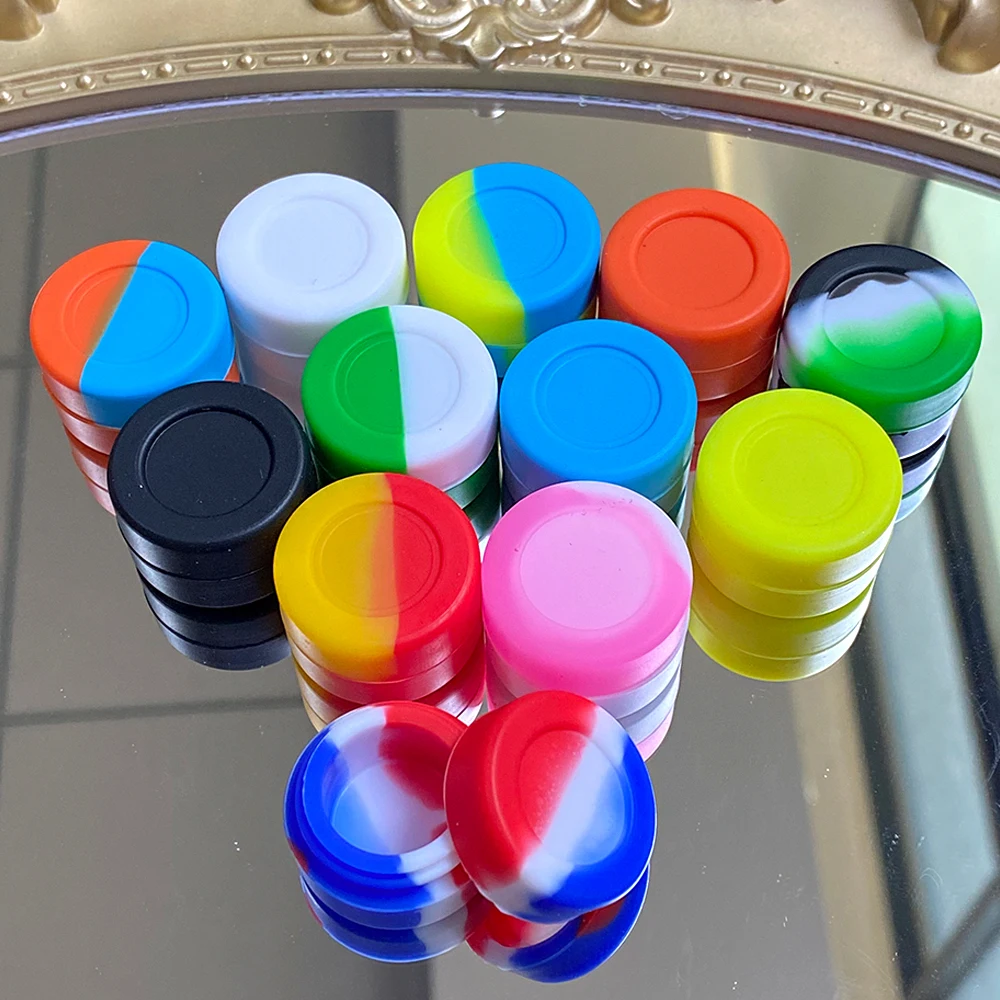 20Pcs Silicone Jar Nonstick Container Bottle 2ml/3ml/5ml Face Cream Oil Storage Box Cosmetic Makeup Case Custom Logo