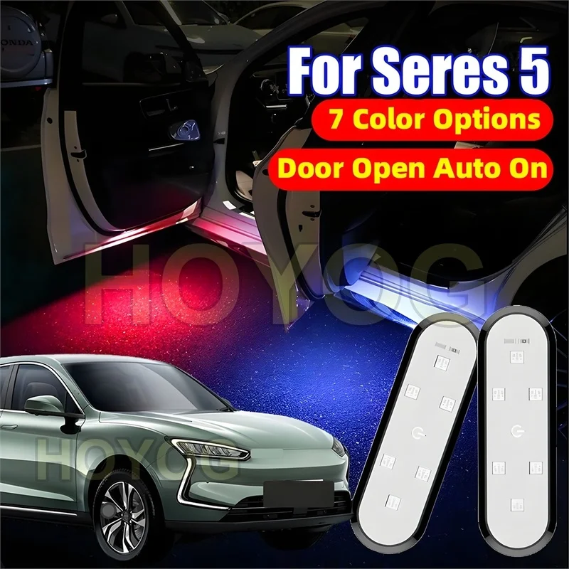 Fit for Seres 5 2020-2023 USB Rechargeable Wireless LED Car Door Welcome Light with an Infrared Sensor