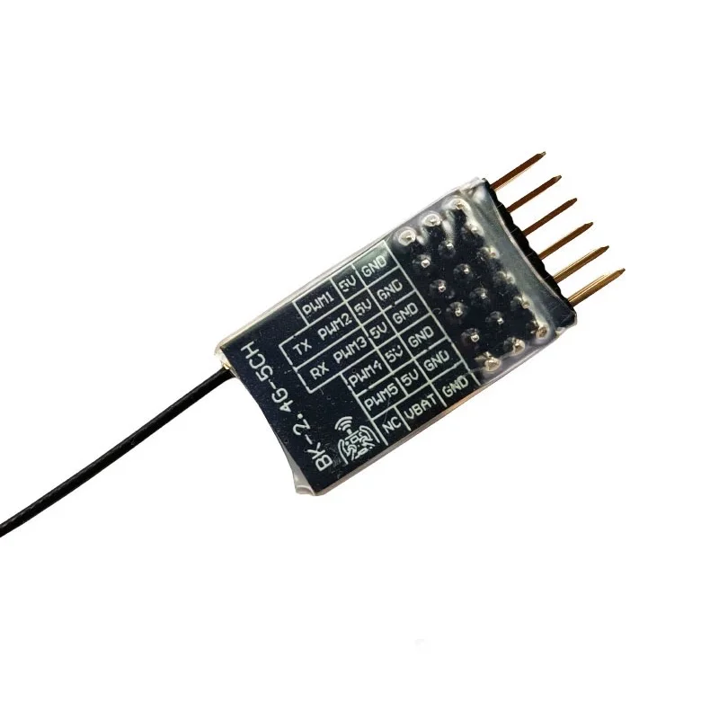 Receptor ELRS 2.4Ghz 5CH PWM com antena de tubo de cobre 2.0dBi 2.4G com suporte para protocolo ELRS 3.0 PWM/CRSF para modelo RC FPV asa fixa