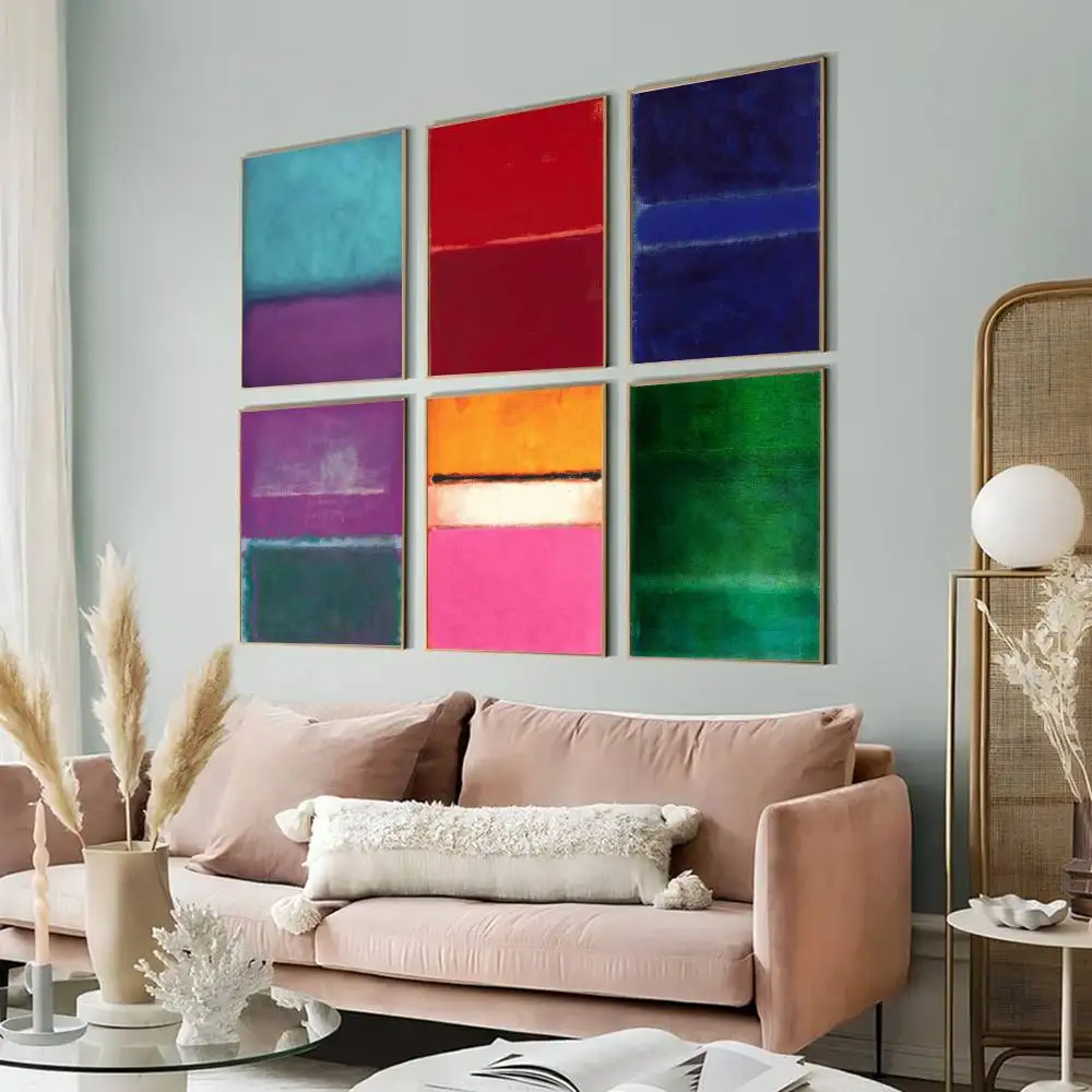Kunst Mark Rothko Klassische Vintage-Poster Dekoration Gemälde Wandkunst Weißes Kraftpapier Kawaii Raumdekoration