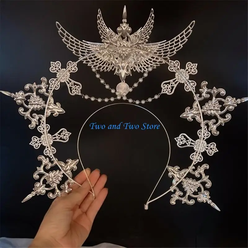 

HX6F элегантный ободок для волос с ангельским дизайном, обруч для волос для любителей моды и вечеринок, нарядов, головной убор