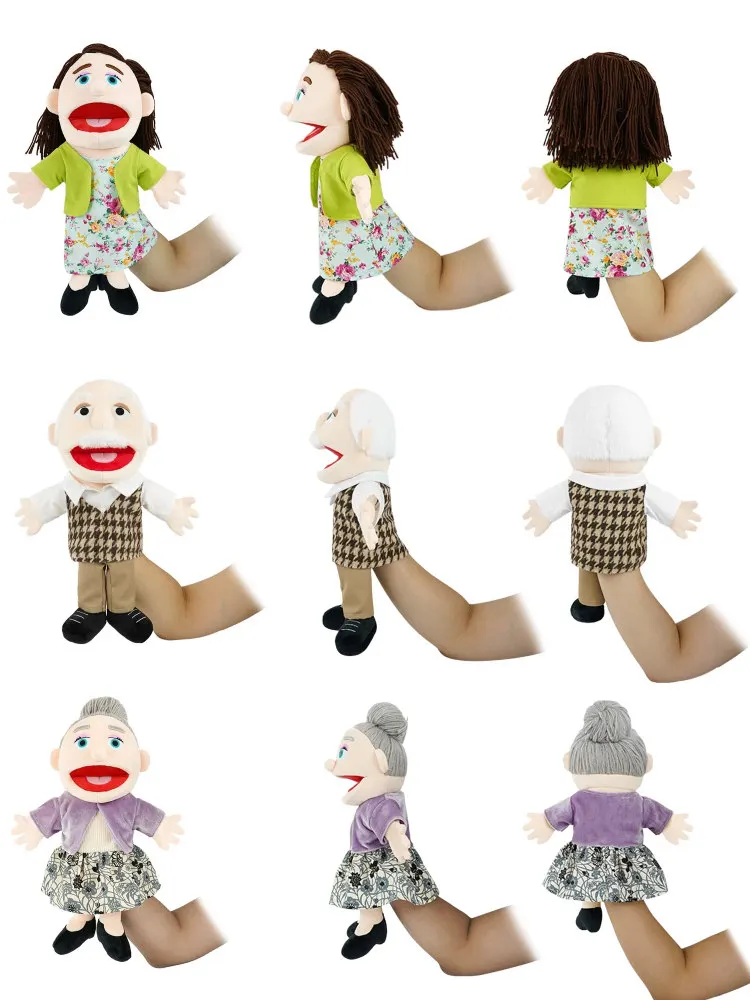 Lustige Handpuppe 38cm Familien-Serie Handpuppe Rollenspiel Gute-Nacht-Geschichten Requisiten Familienspielzeug Puppe Lernspielzeug – Detail 2