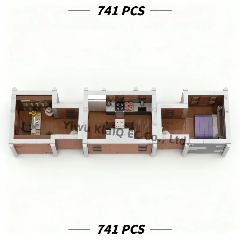 MOC Modular Manor Extra Floor Interior Extension Building Blocks 741Pcs, Academy Institute Bricks Adults