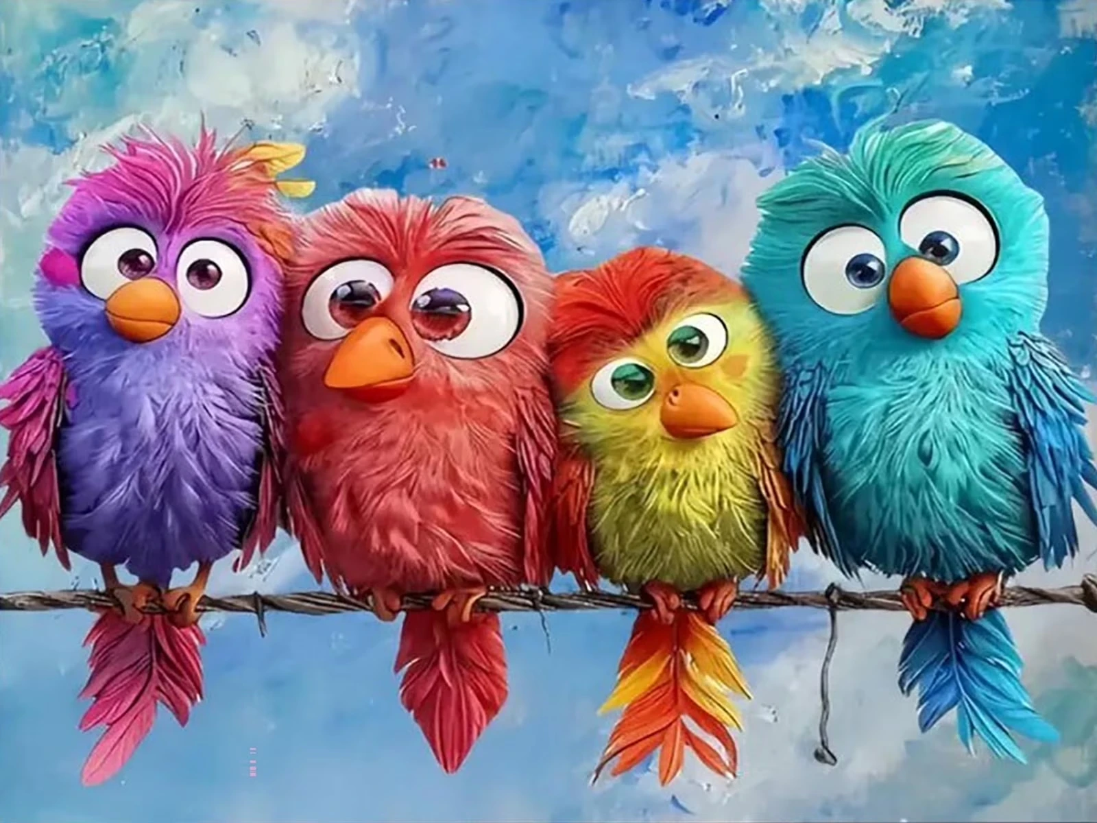 

Animal Four Dumb Birds 500/1000/1200/2000 PCS Jigsaw Puzzles Family Activity Games for Gameroom Bedroom Home Decor Gifts