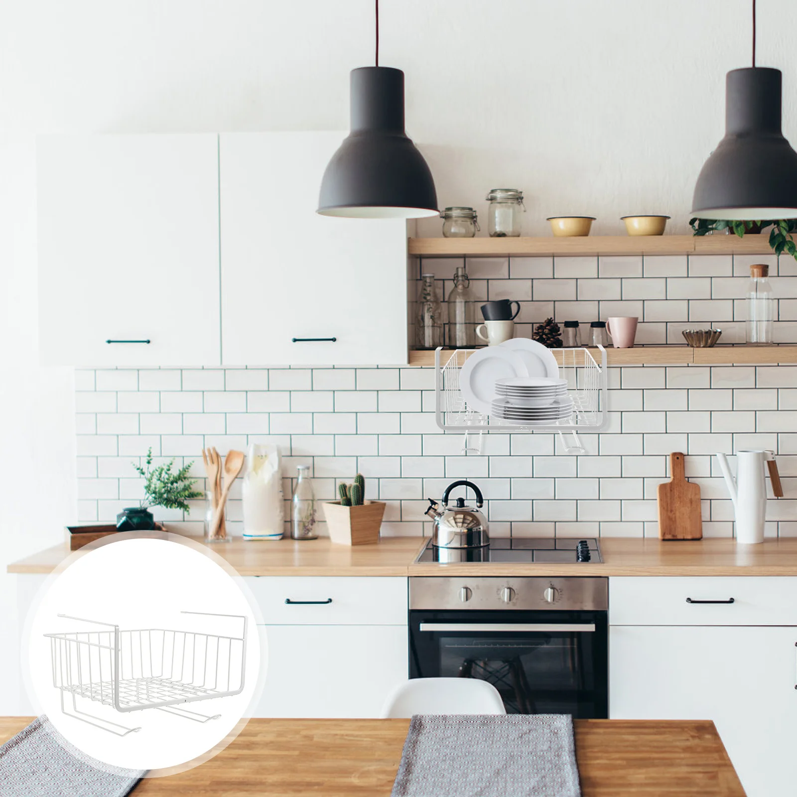 

Under Shelf Wire Basket 2 Tier Storage Rack For Kitchen Pantry Closet Organizer No Drill Mounting Under Cabinet Basket