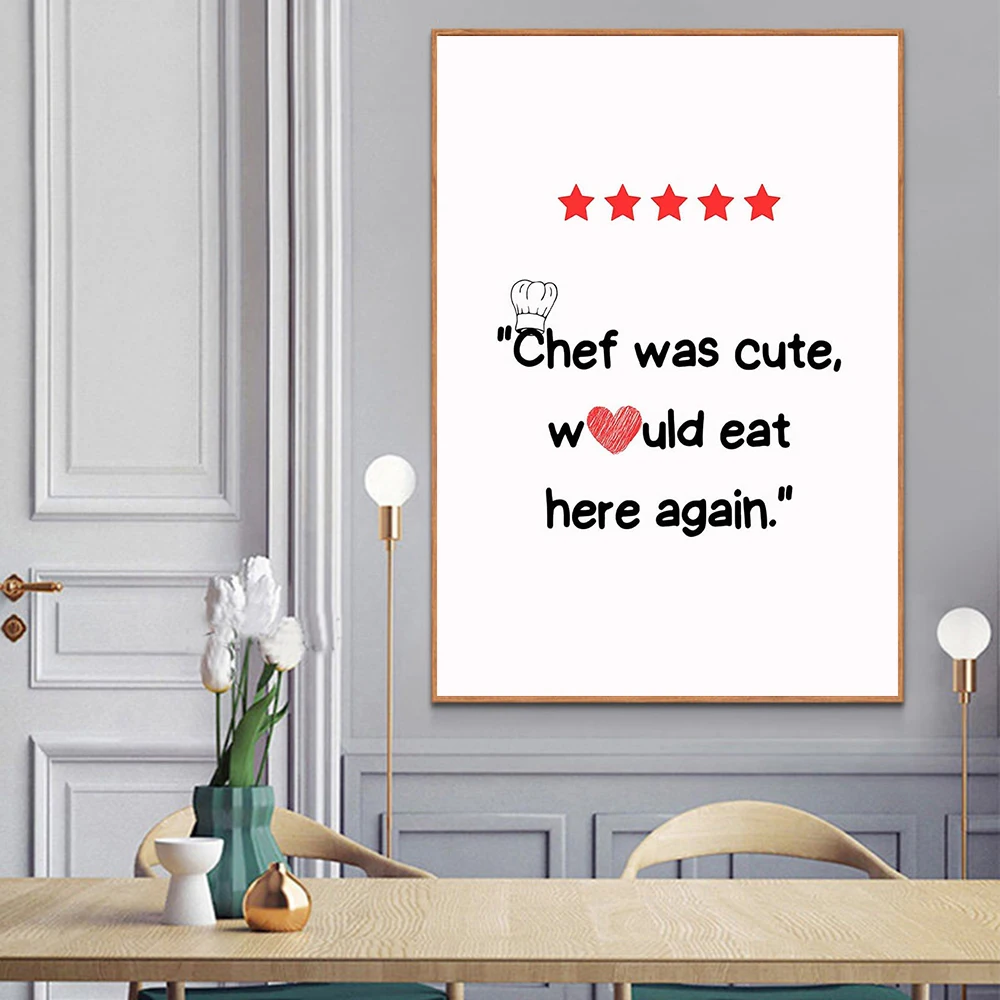 Thanks For Coming Rules Chef Was Cute Quotes Poster Minimalist Gallery Wall Art Apartment Dorm Room Aesthetic Decor Canvas Print