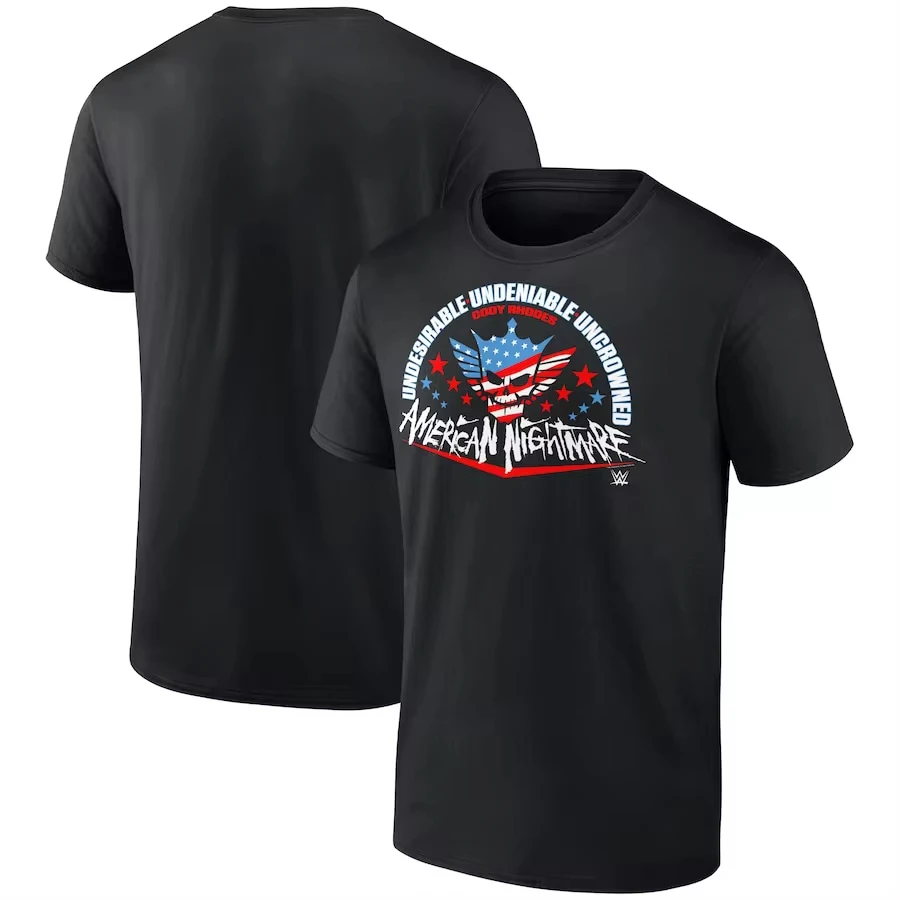 Summer Men's Black Cody Rhodes American Nightmare Logo Short Sleeve Cotton T-Shirt Undeniable Men Women Tee Shirt Tops Clothes