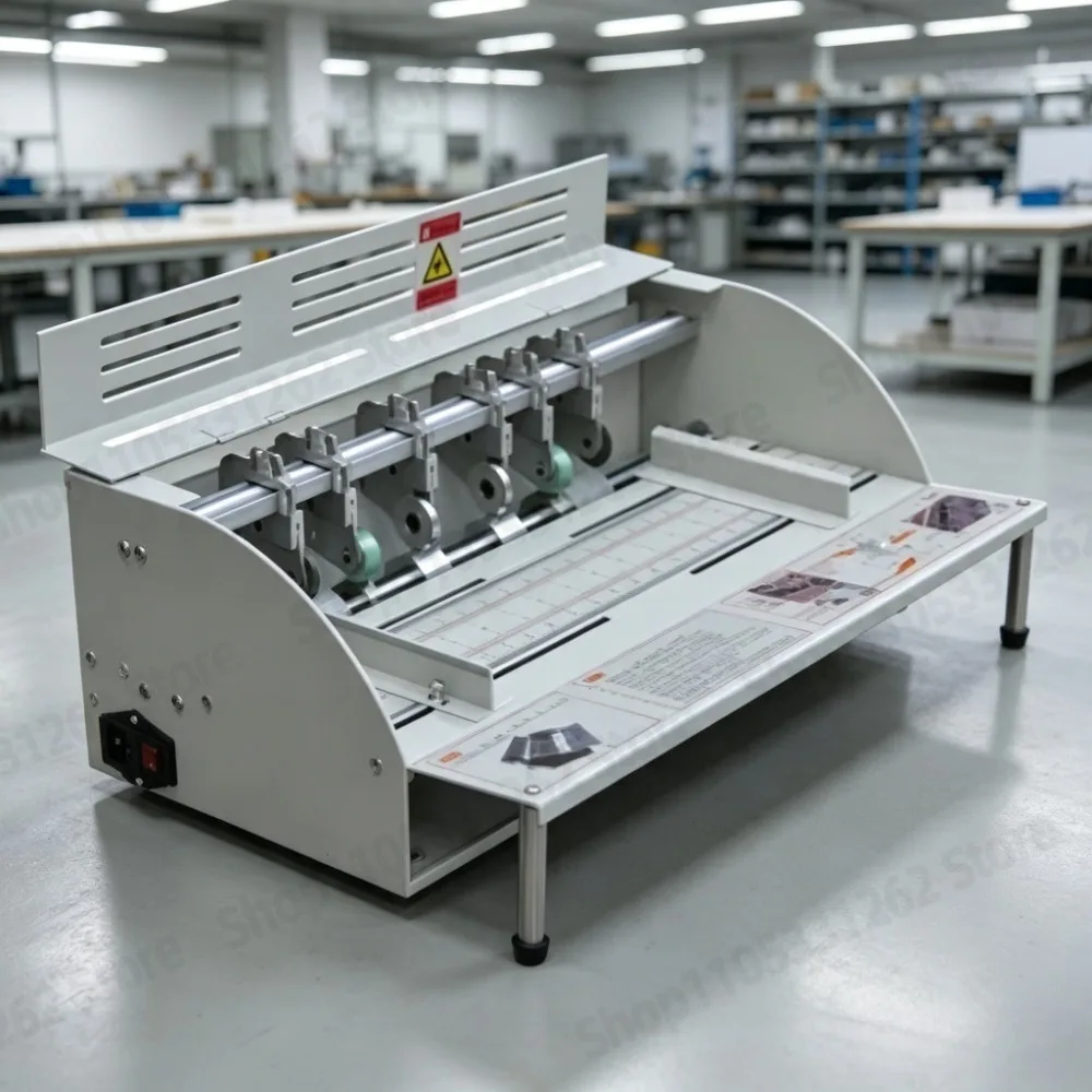 H500+ Electric Creasing Machine, Perforating Scoring Folder for Booklet Flyer Business Card, Dual Tooth Crease and Perf