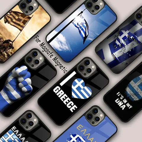 Greece Greek Flag Magnetic Phone Case For APPLE iPhone 17 Air 16 14 13 12 Pro Max 15 Plus Wireless Charge With MagSafe Cover