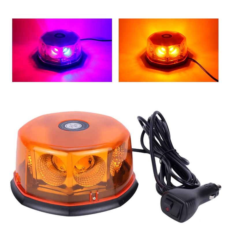 Car Truck Roof Top COB Warning Light Emergency LED Strobe Light Flashing Beacon With Magnetic Base For Security Auto 12V 24V