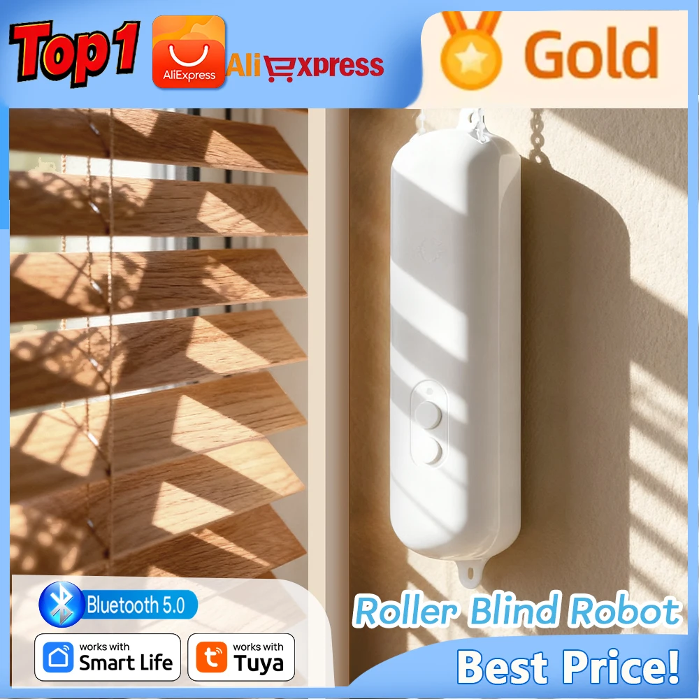 

Tuya Bluetooth Smart Motor Robot Electric Chain Roller Blinds Shade Shutter Drive Robot Curtain Smart Life App via Alexa/Google