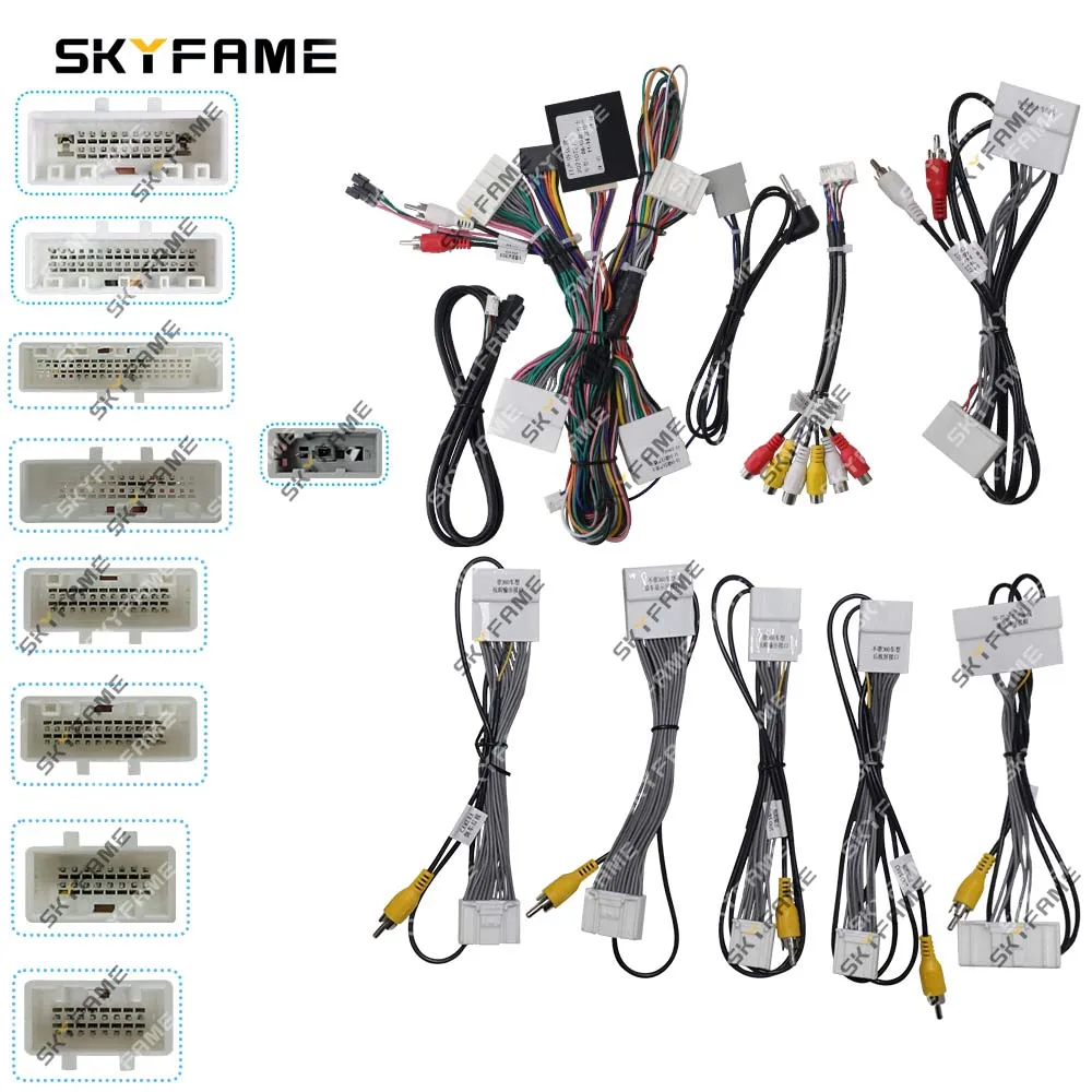 SKYFAME Car 16pin Wiring Harness Adapter Canbus Box Decoder Android Radio Power Cable For Nissan Murano