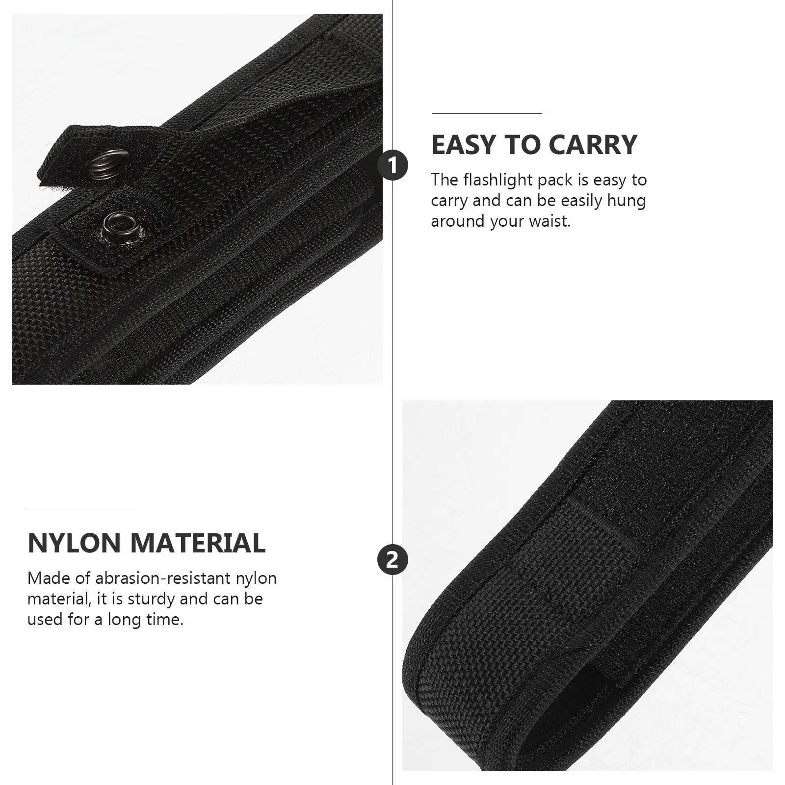 Flashlight Storage Bag Nylon Wear-Resistant Outdoor Flashlight Holder Belt Pouch Portable Torch Case for Duty Belt