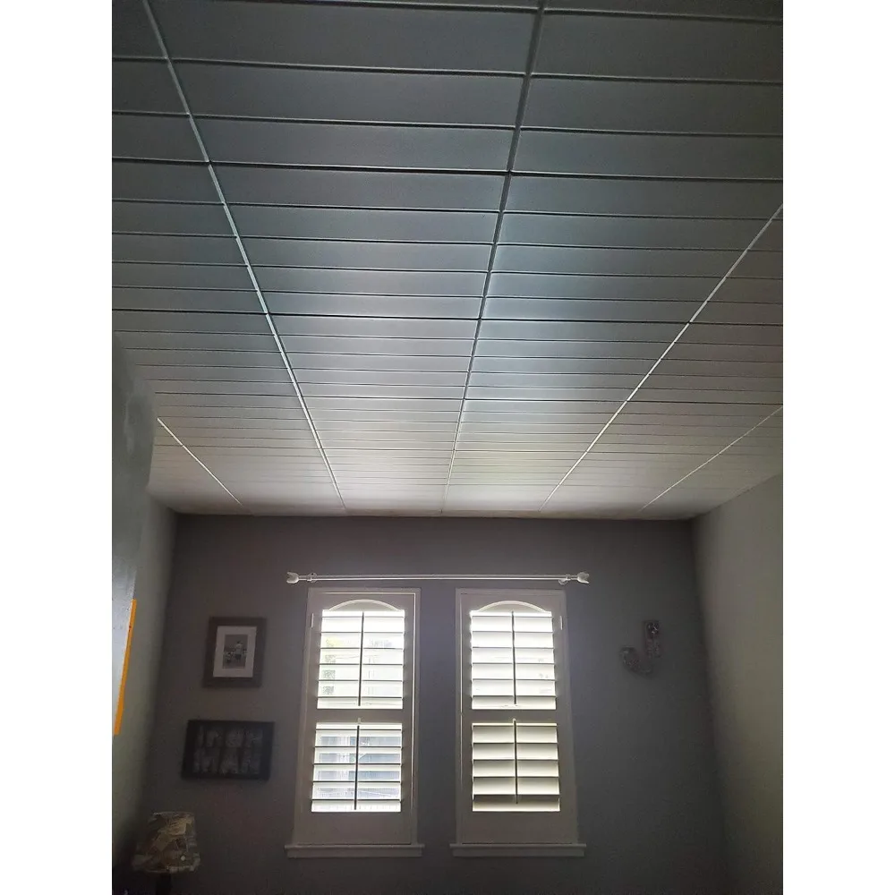 CEILINGS R104 Потолочная плитка из пенопласта с клеем (256 кв. ft./футляр), упаковка из 96, однотонный белый