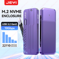 JEYI 22110 M.2 NVME SSD Enclosure - USB 3.2（10Gbps）Type-C,Supports M&B+M Keys 2230/2242/2260/2280, With Flat Cable
