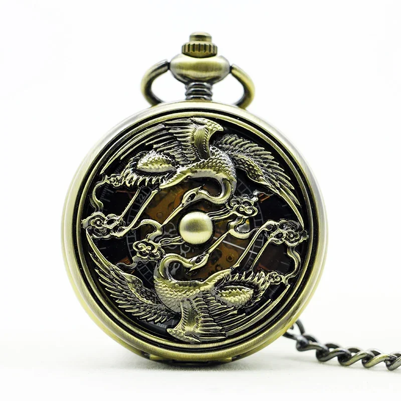 Vintage Hollow Skeleton Mechanical Pocket Watches For Men Women Personalised Steampunk Hand Wind Casual Pocket&Fob Chain Watches