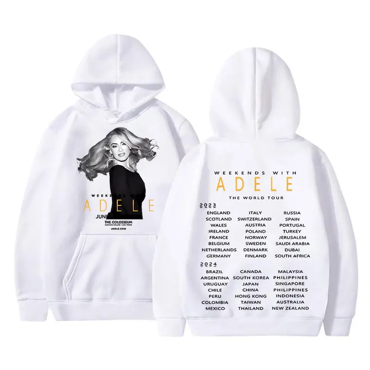 Britain Popular Singer Adele Weekeds with Adele The World Tour Hoodie Men Women Fashion Casual Oversized Sweatshirt Mens Clothes